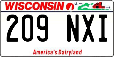 WI license plate 209NXI