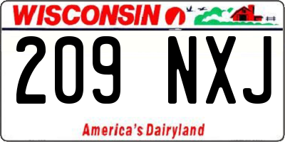 WI license plate 209NXJ
