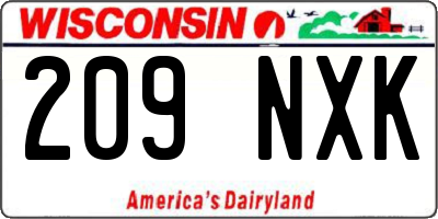 WI license plate 209NXK