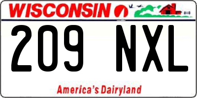 WI license plate 209NXL