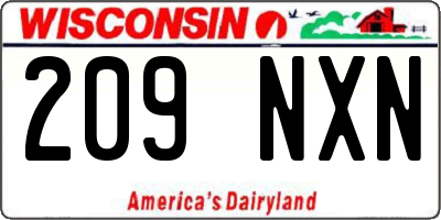 WI license plate 209NXN