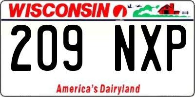 WI license plate 209NXP