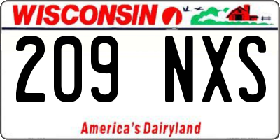 WI license plate 209NXS