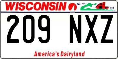 WI license plate 209NXZ