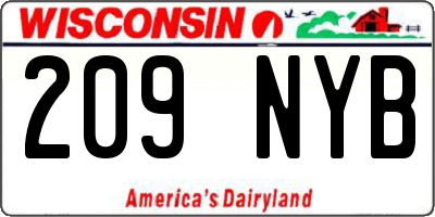 WI license plate 209NYB