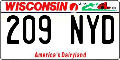 WI license plate 209NYD