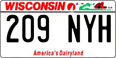 WI license plate 209NYH