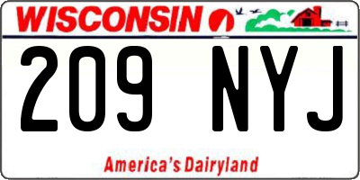 WI license plate 209NYJ