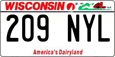 WI license plate 209NYL