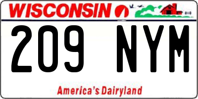 WI license plate 209NYM
