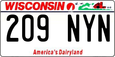 WI license plate 209NYN