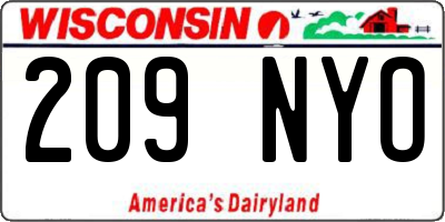 WI license plate 209NYO