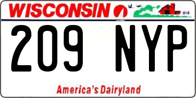 WI license plate 209NYP