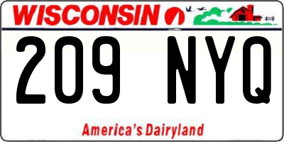 WI license plate 209NYQ