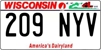 WI license plate 209NYV