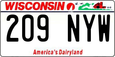WI license plate 209NYW