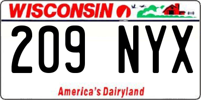 WI license plate 209NYX