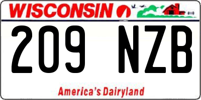 WI license plate 209NZB