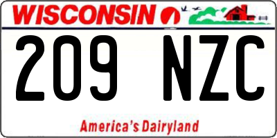 WI license plate 209NZC