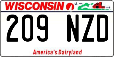 WI license plate 209NZD