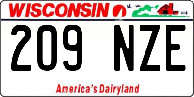 WI license plate 209NZE
