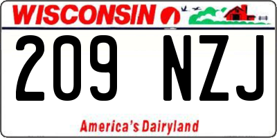 WI license plate 209NZJ