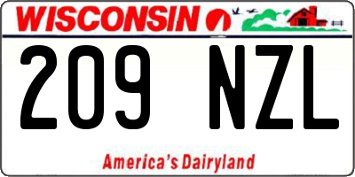WI license plate 209NZL