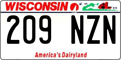 WI license plate 209NZN