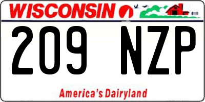 WI license plate 209NZP