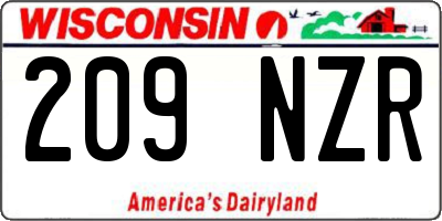 WI license plate 209NZR