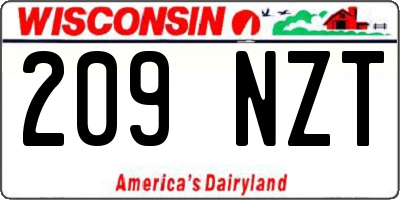 WI license plate 209NZT
