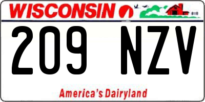 WI license plate 209NZV