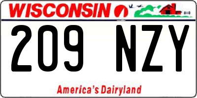 WI license plate 209NZY