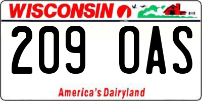 WI license plate 209OAS