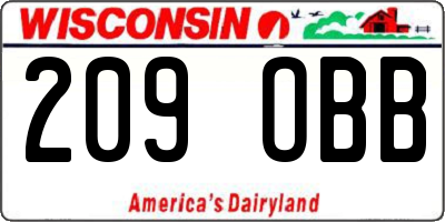 WI license plate 209OBB