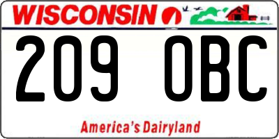WI license plate 209OBC