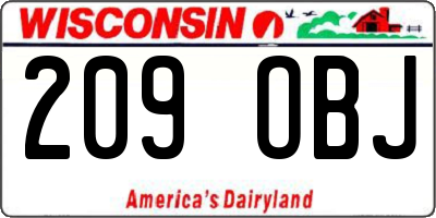 WI license plate 209OBJ