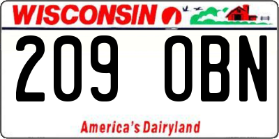 WI license plate 209OBN