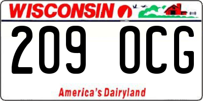 WI license plate 209OCG