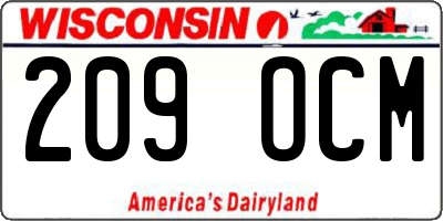 WI license plate 209OCM