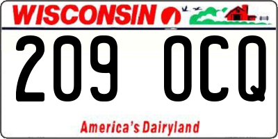WI license plate 209OCQ