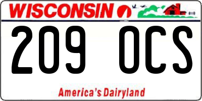 WI license plate 209OCS