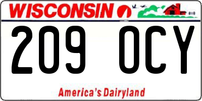 WI license plate 209OCY