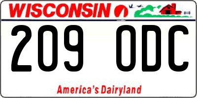 WI license plate 209ODC