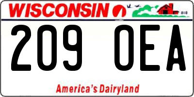 WI license plate 209OEA