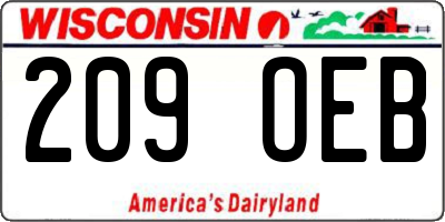 WI license plate 209OEB