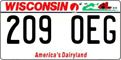 WI license plate 209OEG