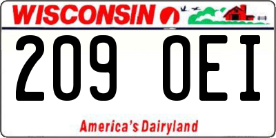 WI license plate 209OEI