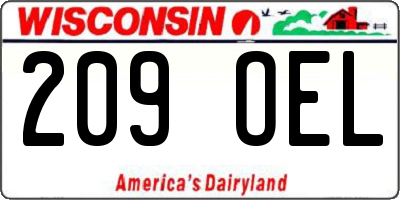 WI license plate 209OEL