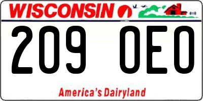 WI license plate 209OEO